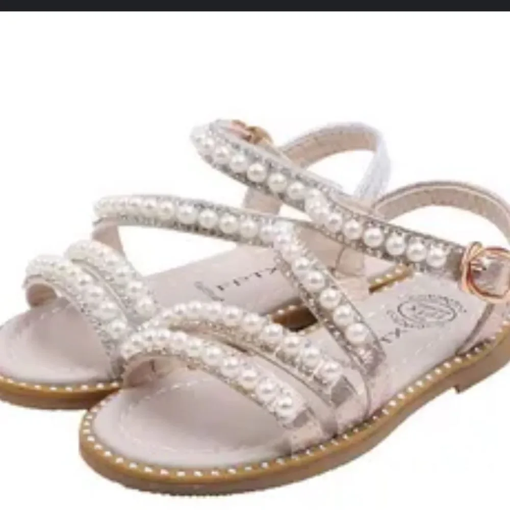 GIRLS SPARKLING PEARL RHINESTONE SANDALS
